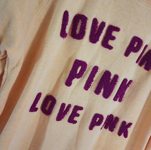 Victorias Secret PINK Sweatshirt Size XS Pullover Yellow/Maroon - Picture 3 of 6